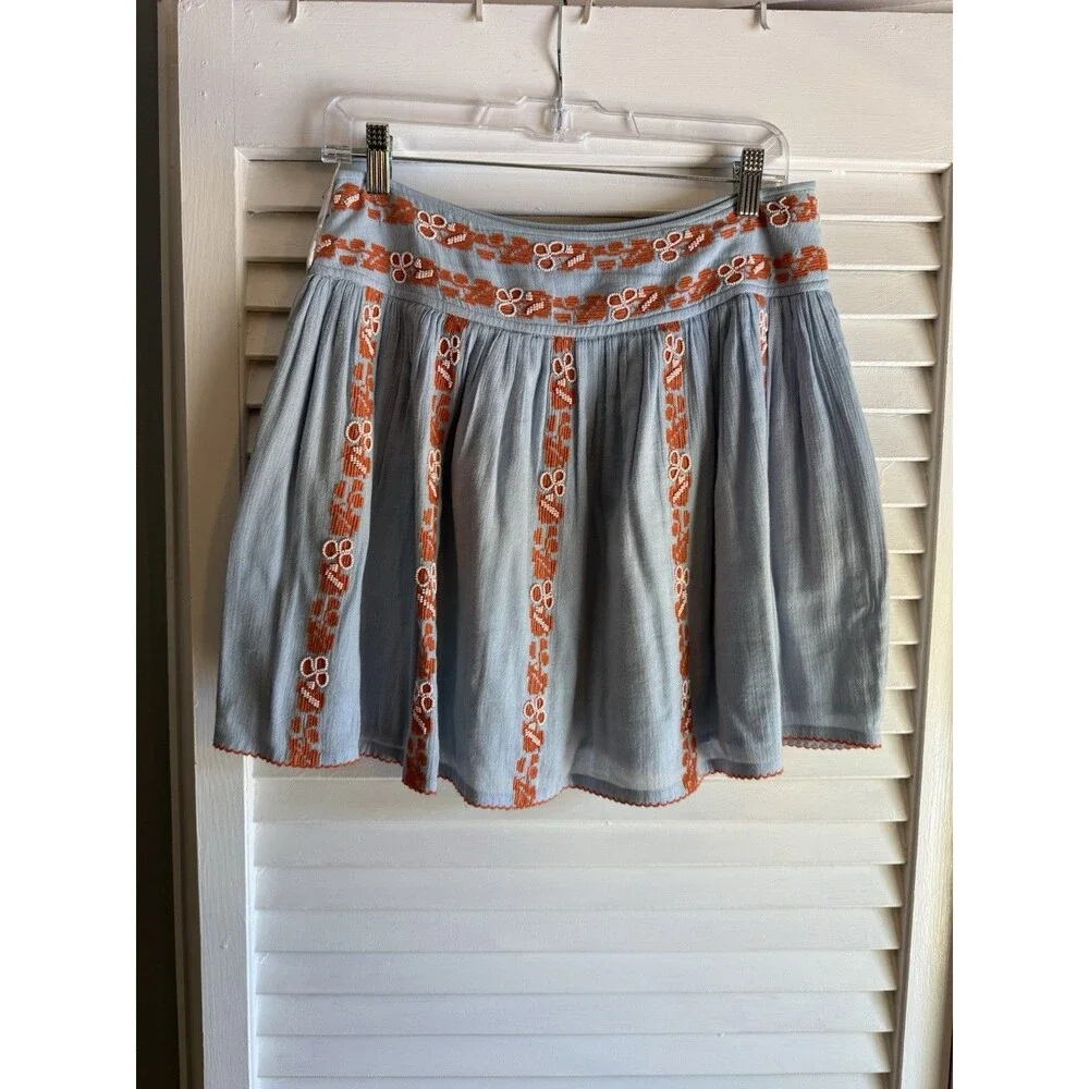 TORY BURCH Alexandria Skirt Silverlake Size 2 Boho Resort Designer fairy cottage